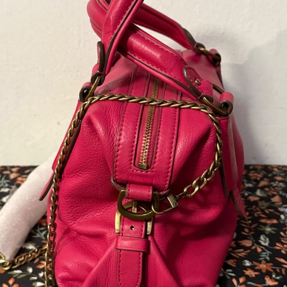 Lauren by Ralph Lauren Fuschia Pink Leather Satchel RARE HTF - Picture 5 of 16